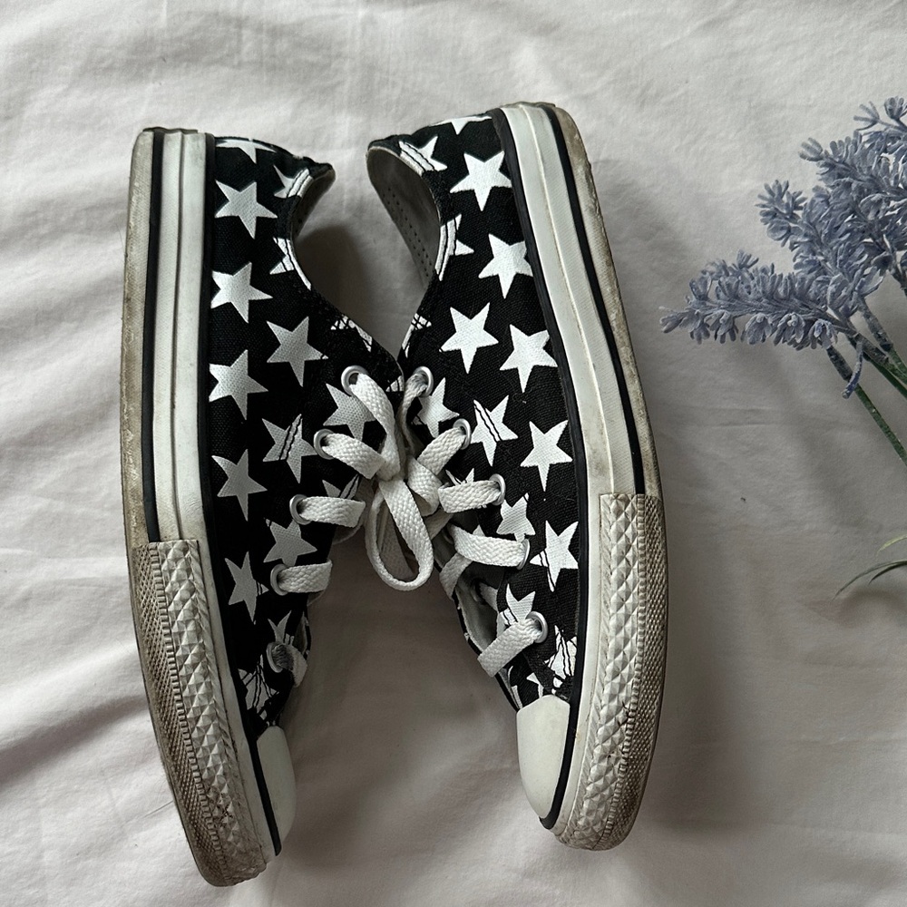 Converse all star, Starry Black and White Sneakers - Picture 4 of 7